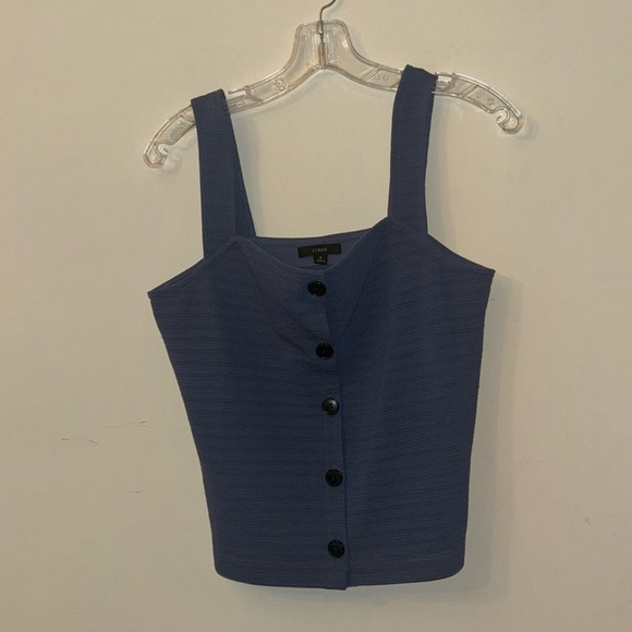 Ladies Blue J CREW CROP TOP - Picture 2 of 6